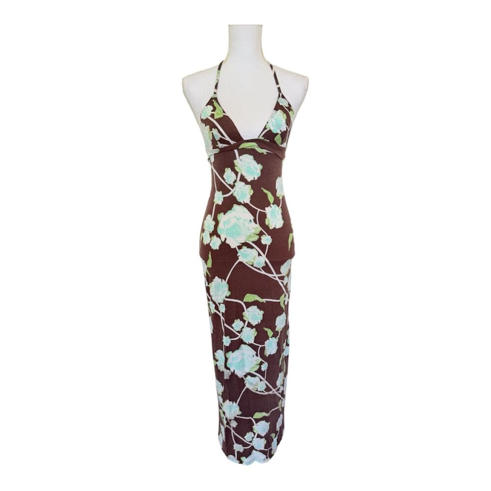 Vintage Christian Lacroix Pool & Beach Halter Maxi Dress Sz 42 US 6